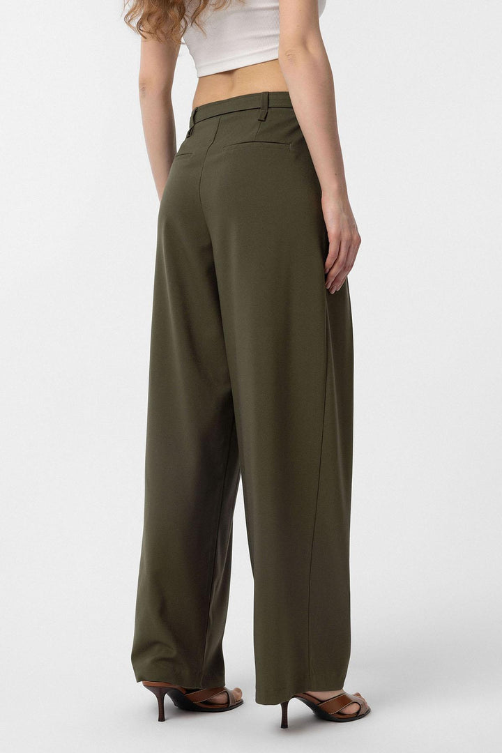 ANT Antioch Khaki Belted High-Waisted Women's Pants - Penafiel