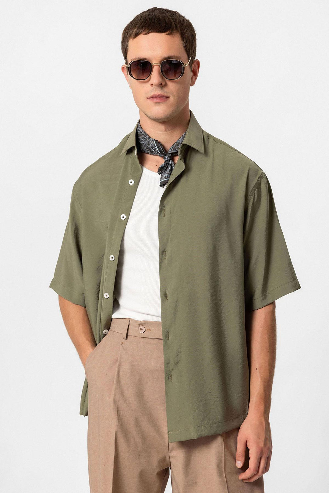 ANT Short Sleeve Oversized Men's Shirt - Petrel