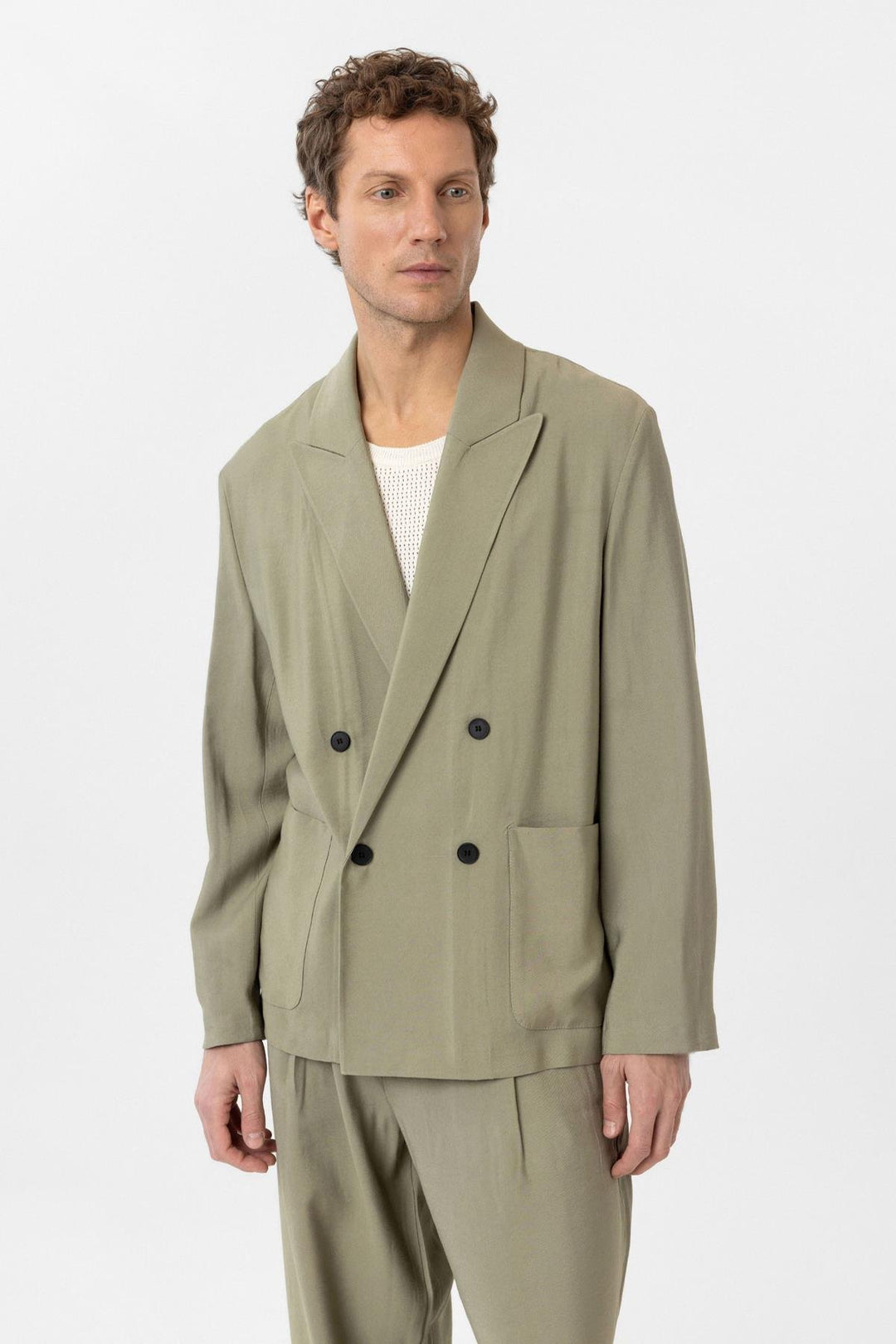 ANT Antioch Haki Relax Fit Diagonel Slim Men's Blazer Jacket - Speyer