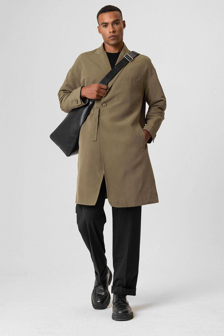 ANT Men's Trench Coat with Buckle Detail - Rovereto