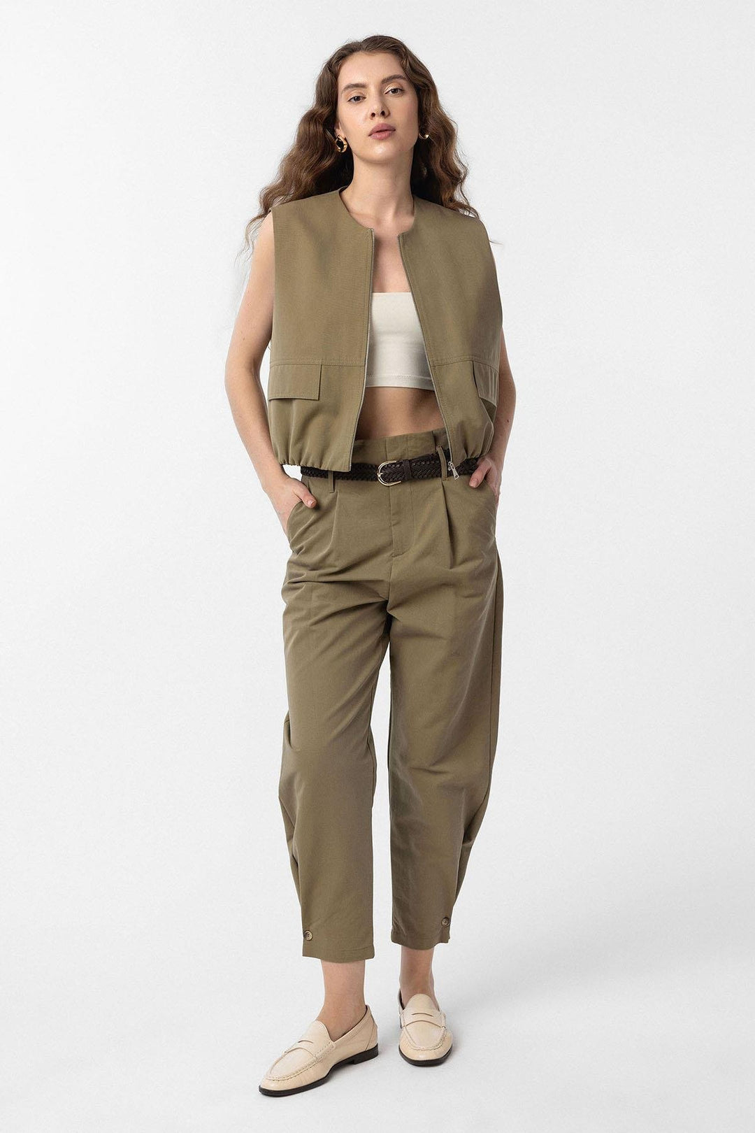 ANT Antioch High Waisted Buttoned Flare Women's Pants - Saint-Quentin