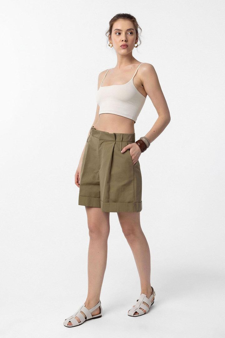 ANT Antioch High Waisted Belted Women's Bermuda Shorts - Grand Junction