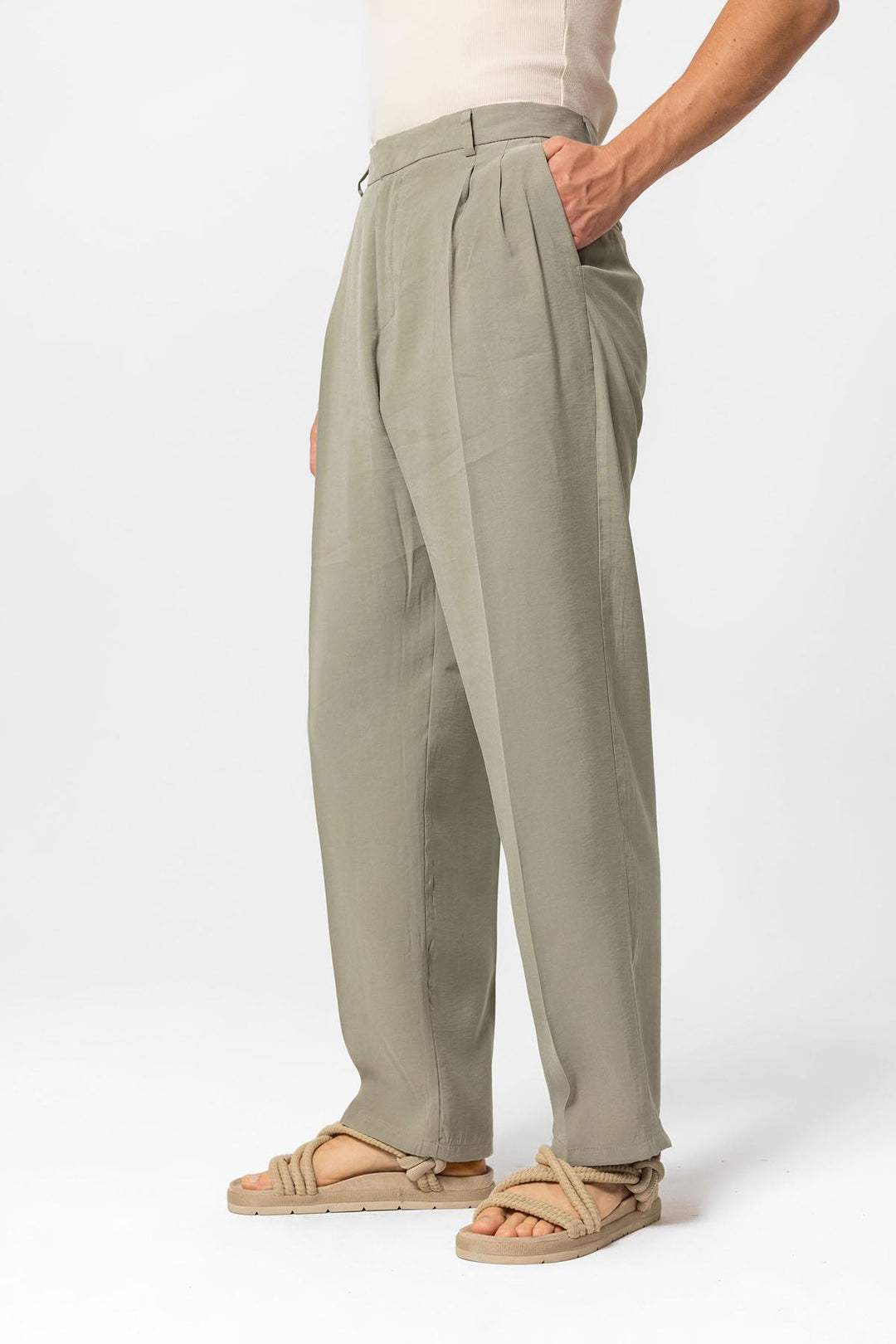 ANT High Waist Pleated Baggy Men's Pants - Fano