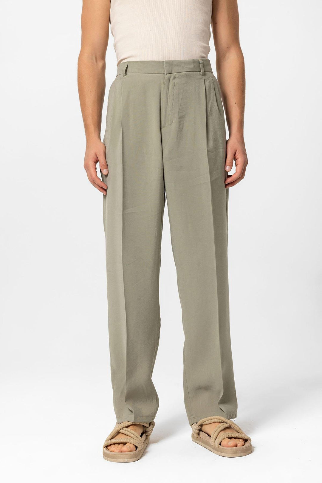 ANT High Waist Pleated Baggy Men's Pants - Fano