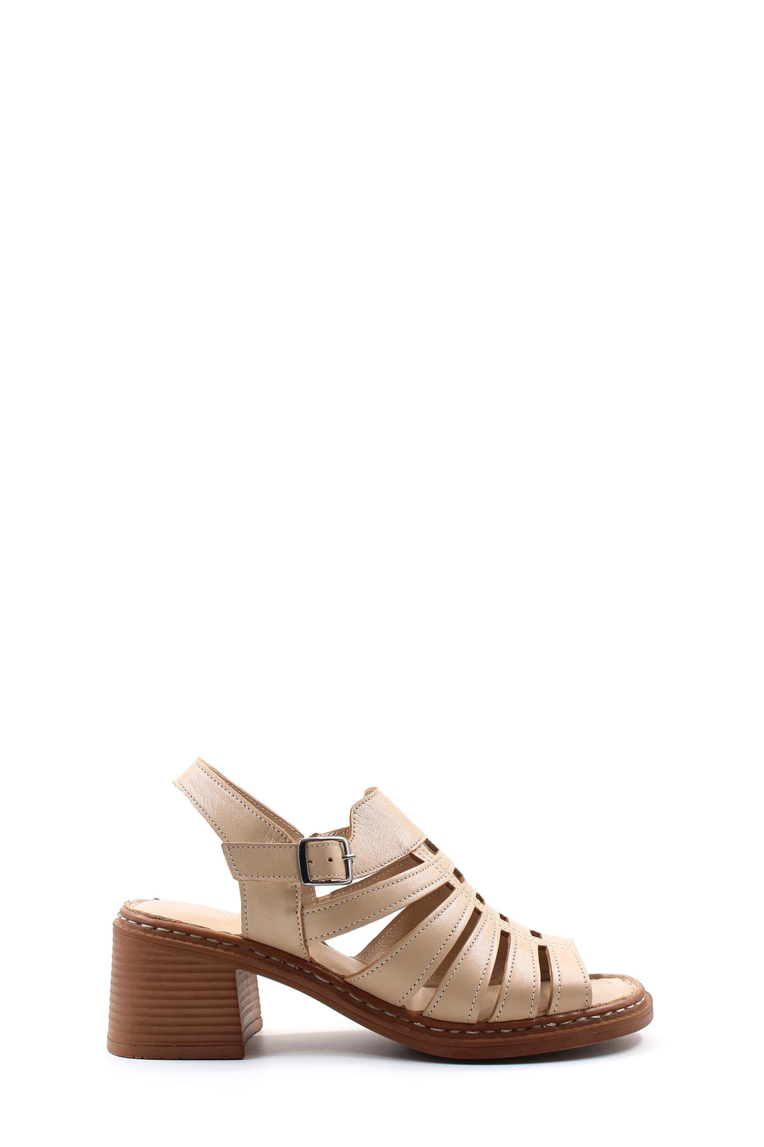 FST Genuine Leather Women's Wedge Heel Sandal 621ZA937L Beige - Weston-super-Mare