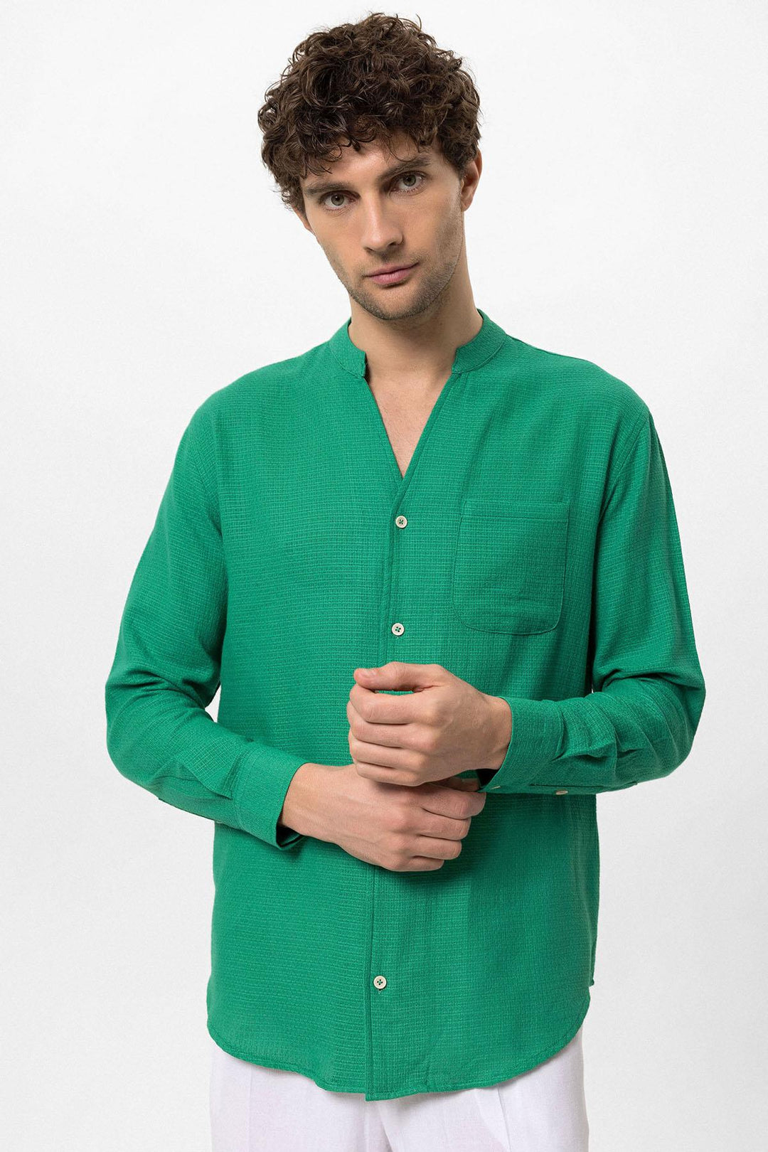ANT Judge Collar Knitted Textured Men's Shirt - Kerpen