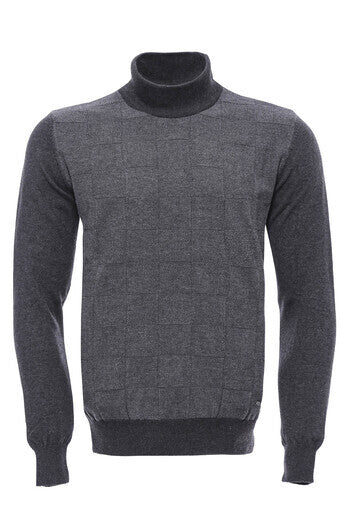 WSS Half Turtleneck Patterned Anthracite Men Knitwear  - Ródos