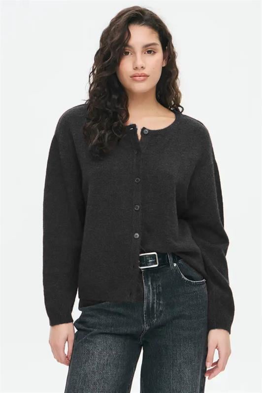 MDX Anthracite Comfort Fit Buttoned Knit Women's Cardigan MG2552 - Hof