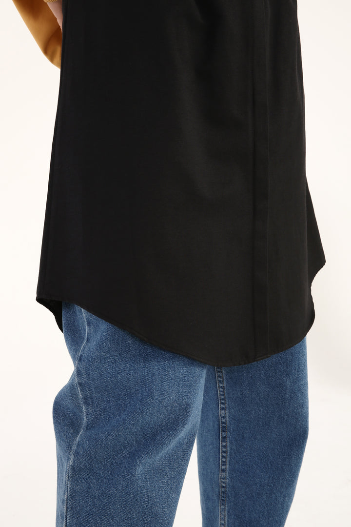 TLD Women Allday Black Cotton Shirt Skirt - Fullerton