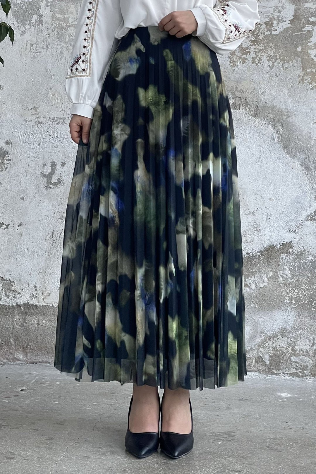 MDS Women Batik Pattern Lined Tulle Skirt - Pistachio Green - Ames