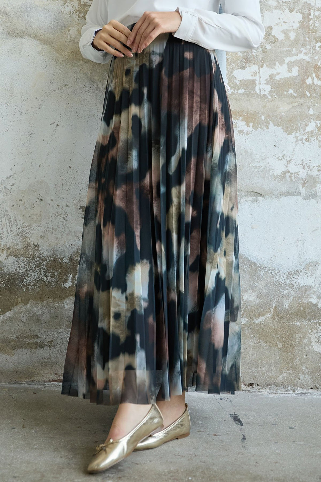 MDS Women Batik Pattern Lined Tulle Skirt - Brown - Parkland