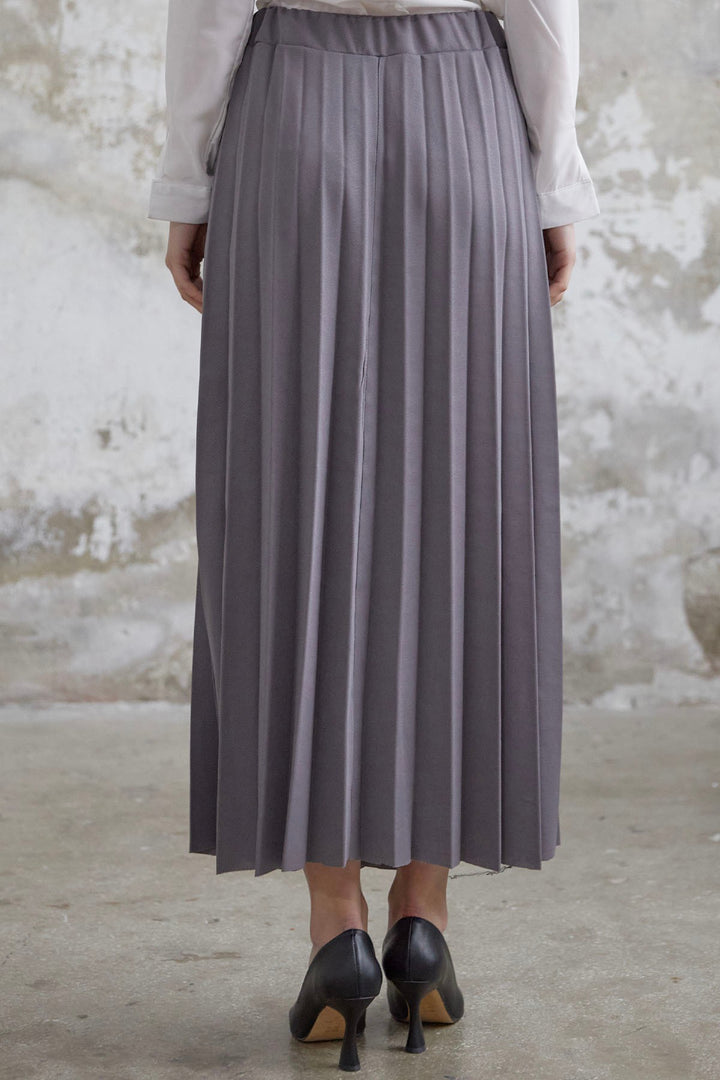 MDS Women Luisa Beli Rubber Waist Pleated Skirt - Grey - North Port