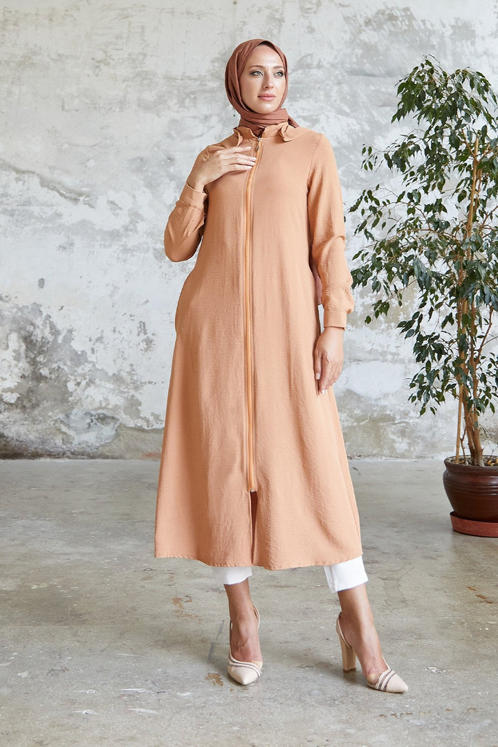 MDS Women Lure Hooded Abaya - Camel - Albany
