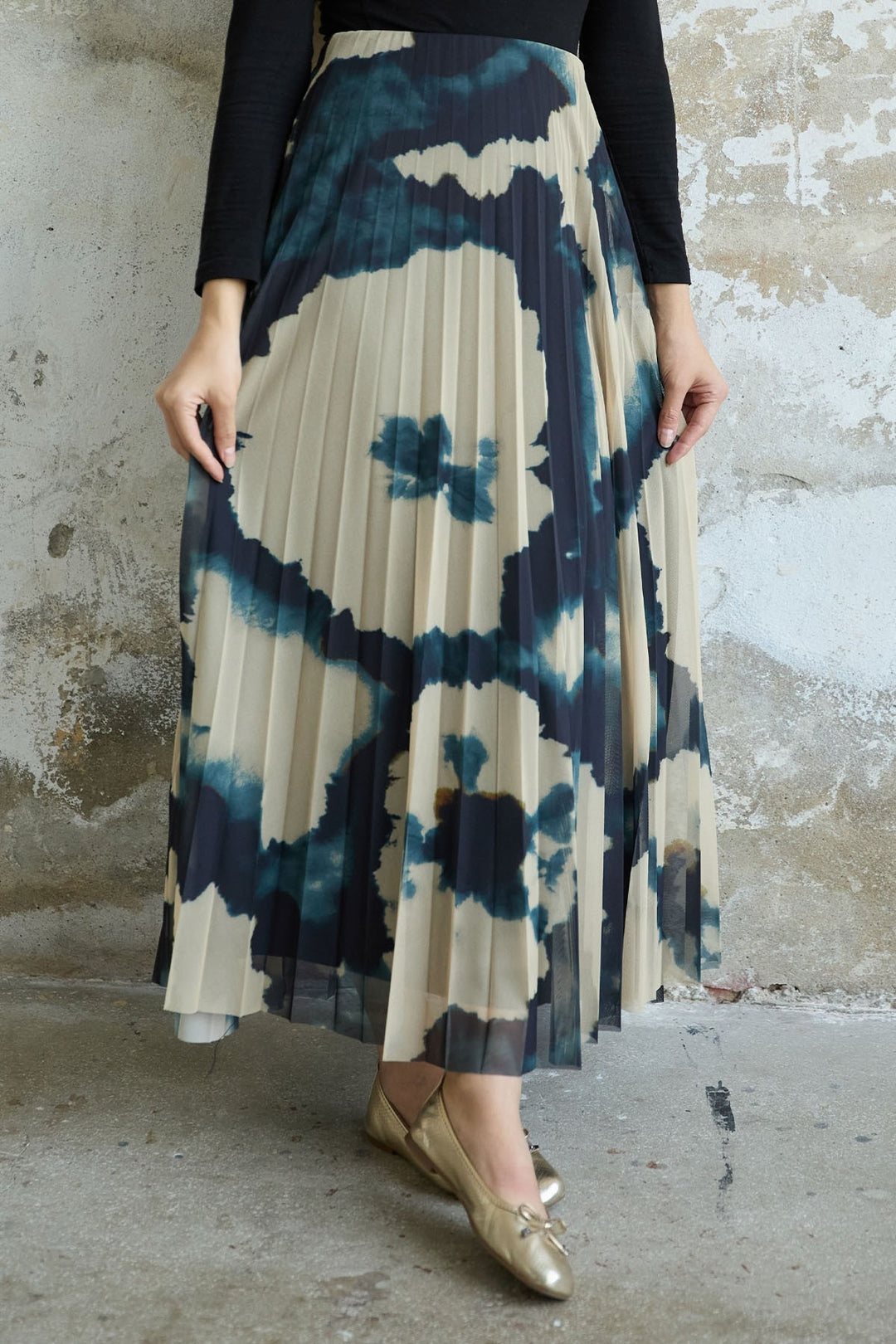 MDS Women Batik Pattern Lined Tulle Skirt - Petrol - Neuilly-sur-Marne