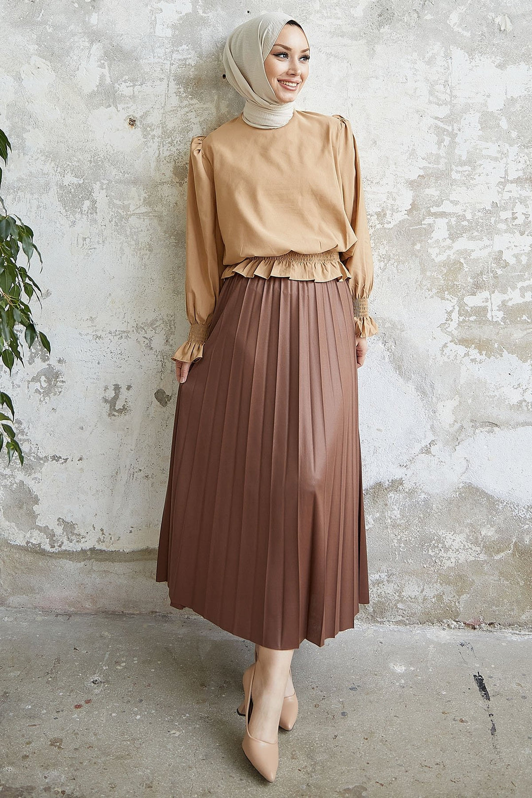 MDS Women Alfea Leather-Look Skirt - Dark Brown - Fürth