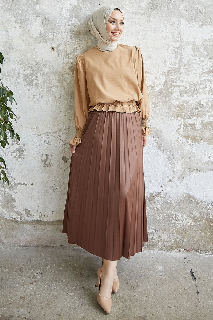 MDS Women Alfea Leather-Look Skirt - Dark Brown - Fürth