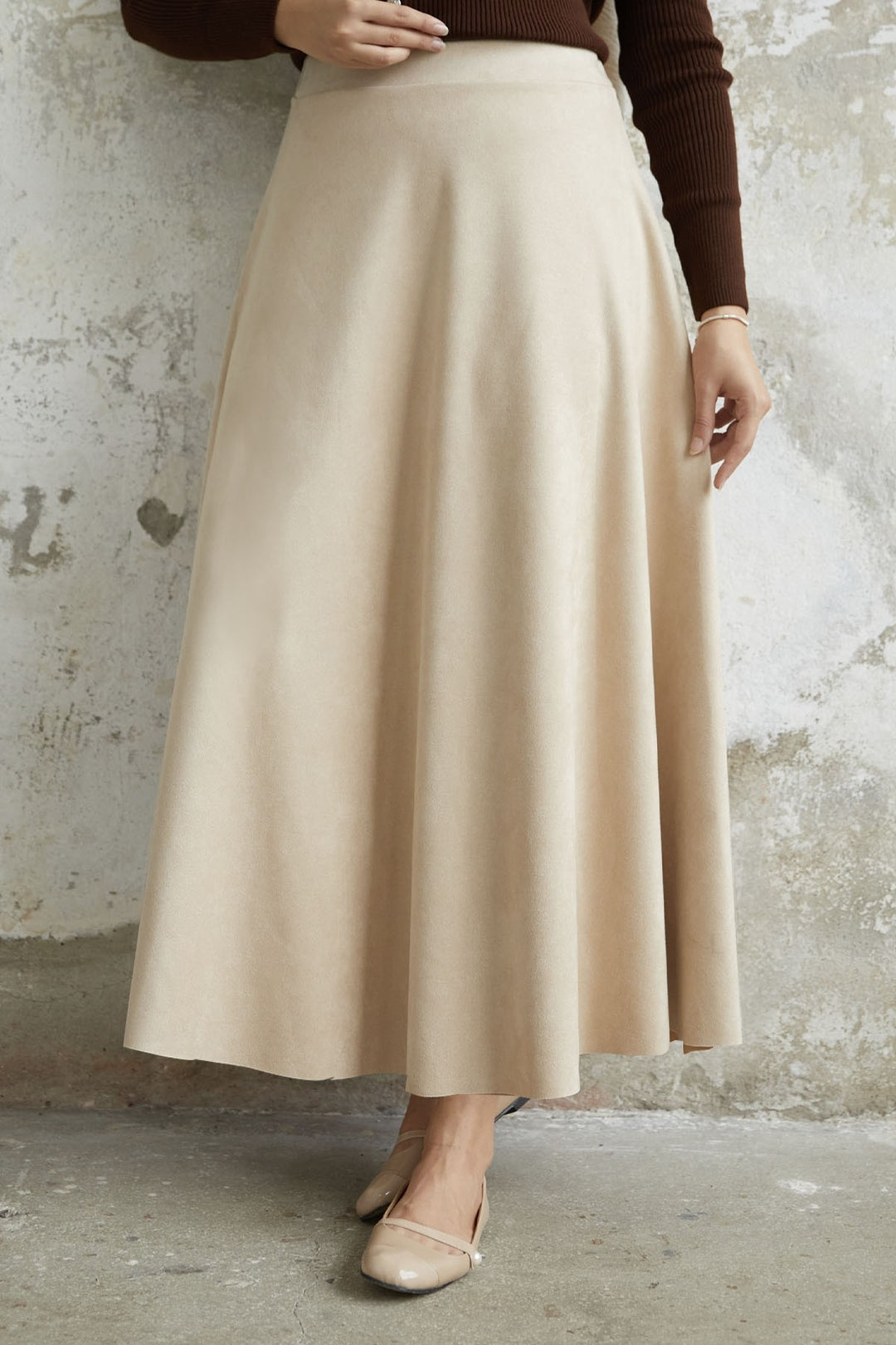 MDS Women Elisha Suede Skirt - Stone - Wenatchee