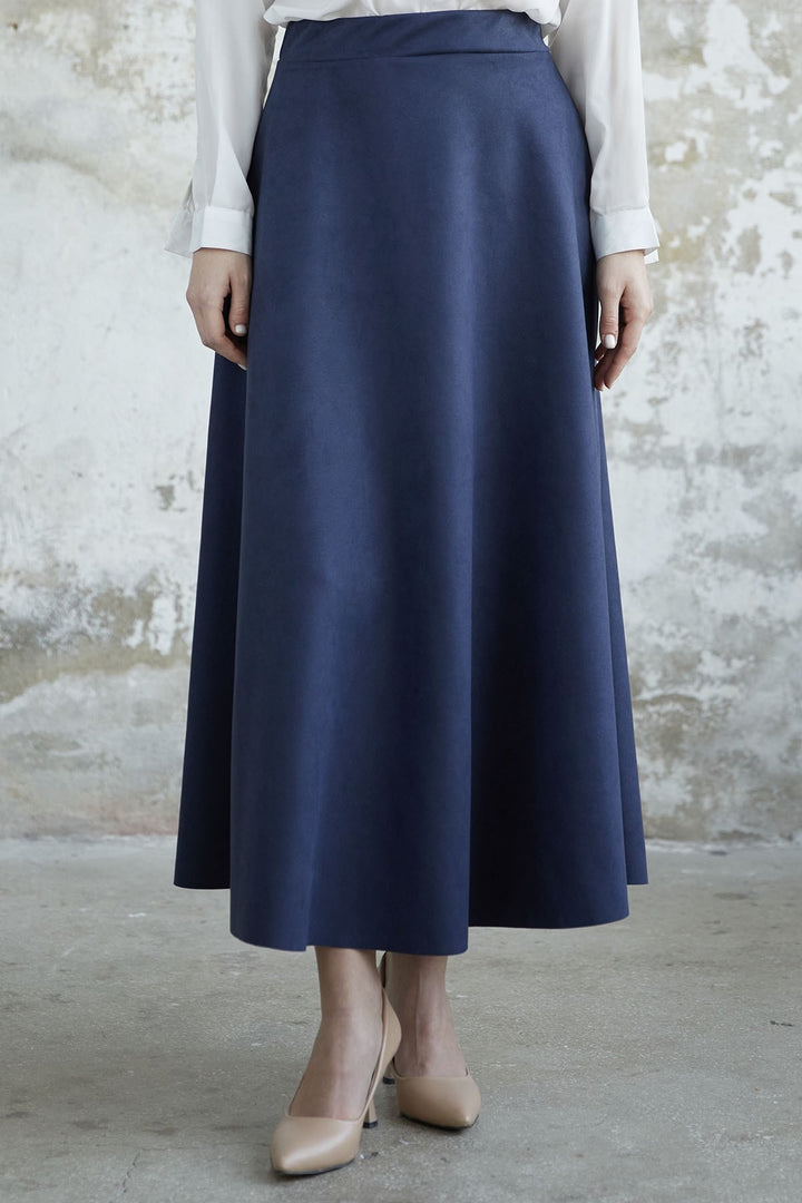MDS Women Elisha Suede Skirt - Navy - Missouri City