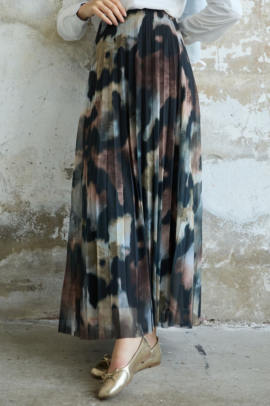 MDS Women Batik Pattern Lined Tulle Skirt - Brown - Parkland