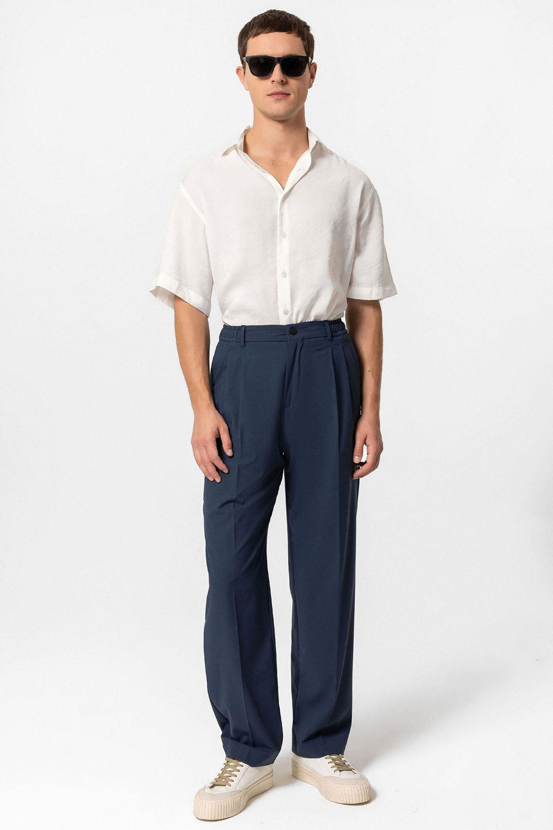ANT Elastic Waist High Waist Pleated Men's Trousers - Bowmanville