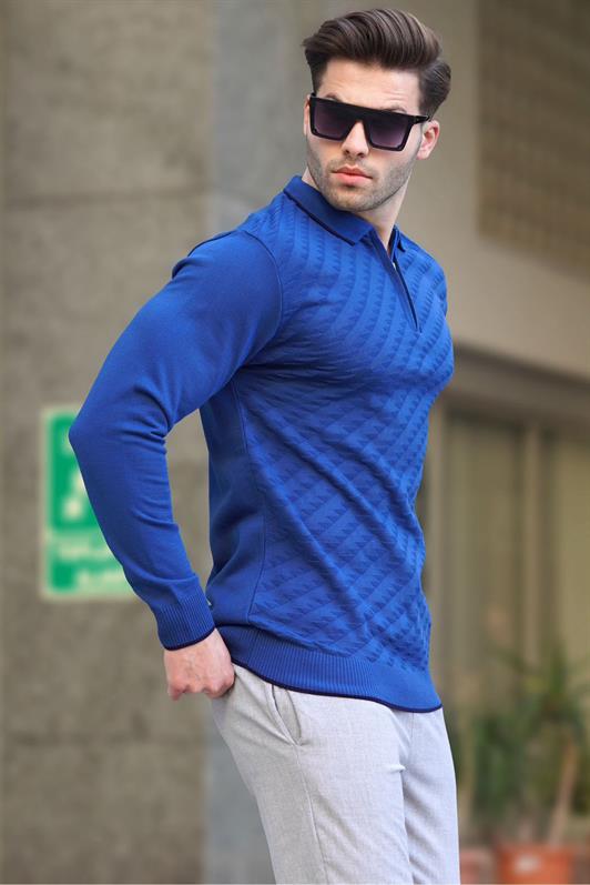 MDX Indigo Zippered Men's Sweater 6824 - Hoboken