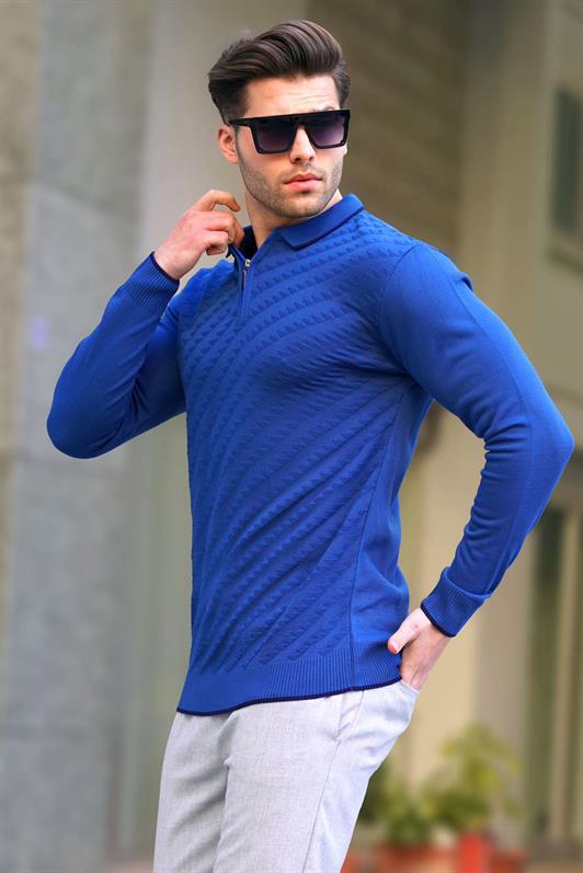 MDX Indigo Zippered Men's Sweater 6824 - Hoboken