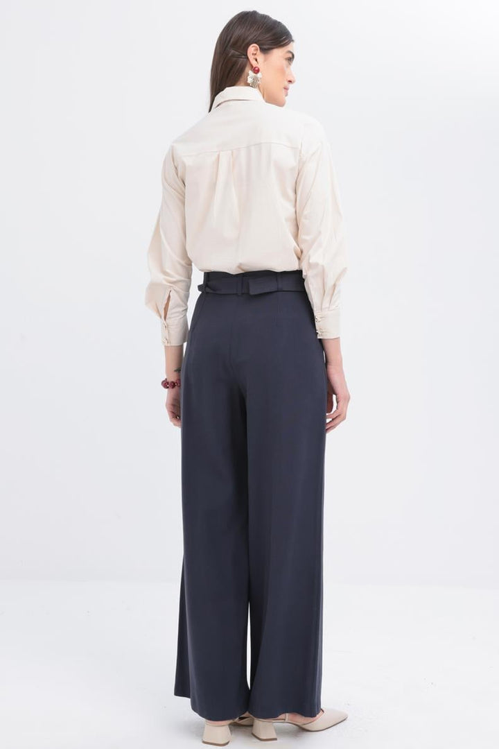 TLD Women Allday Indigo Indigo-Belted Palazzo Pants - Ostend