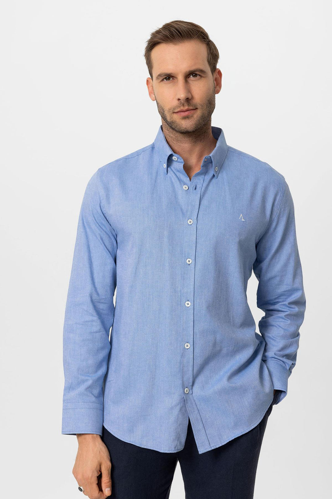 ANT Slim Fit Men's Shirt with Buttoned Collar - Thonon-les-Bains