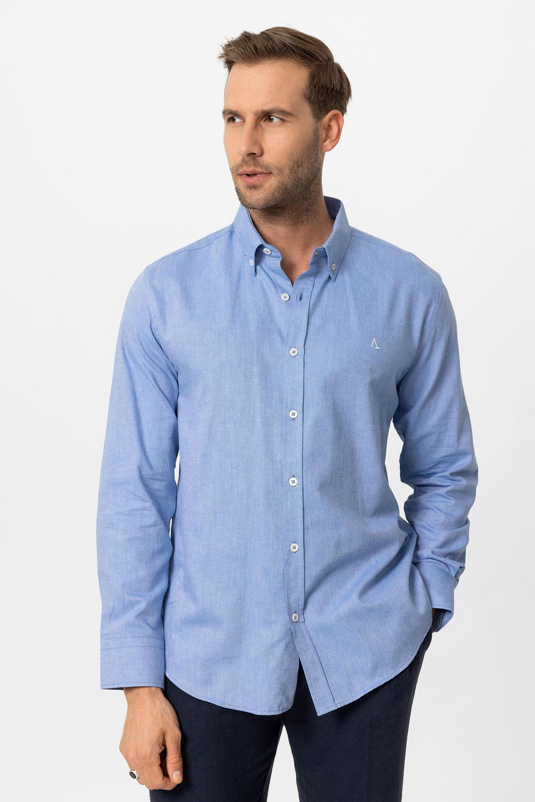 ANT Slim Fit Men's Shirt with Buttoned Collar - Thonon-les-Bains