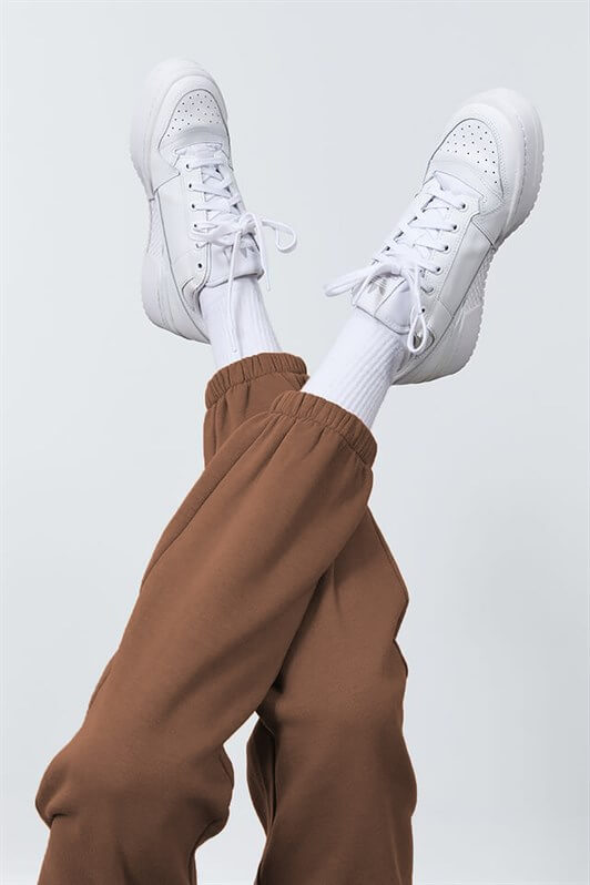 MDX Women's Camel High Waist Elastic Oversized Sweatpants MG1235 - Parker