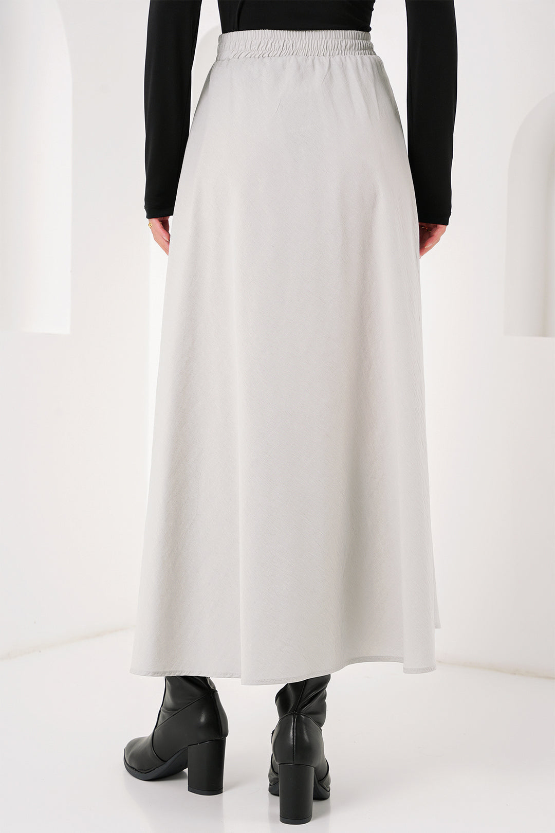 BGD Women Woman Pocket Detailed Long Skirt 8024 - Gray - Avondale