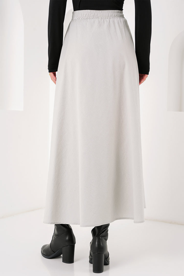 BGD Women Woman Pocket Detailed Long Skirt 8024 - Gray - Avondale