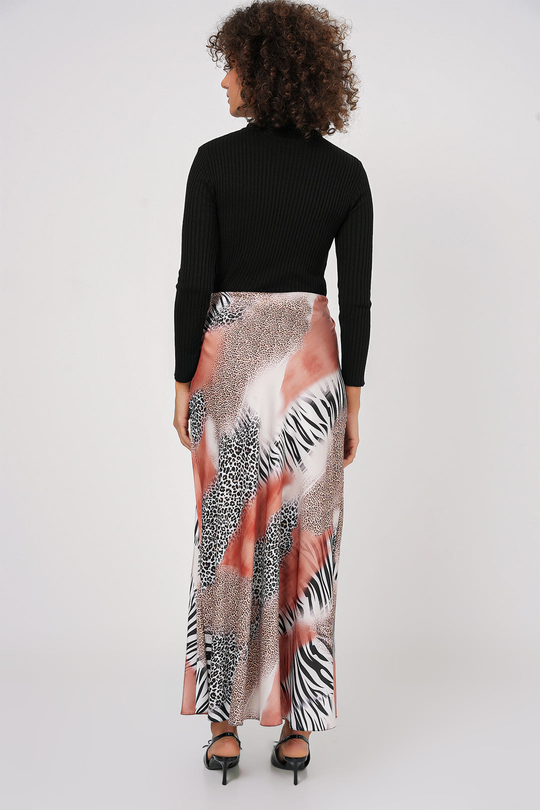 BGD Women Woman Patterned Satin Skirt 15877 - Orange - Fuquay-Varina