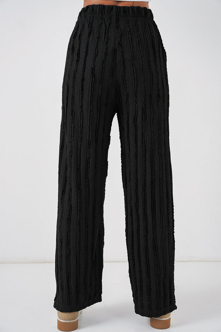 BGD Women Women's Textured Stretch Knit Pants 30057 - Black - Pensacola