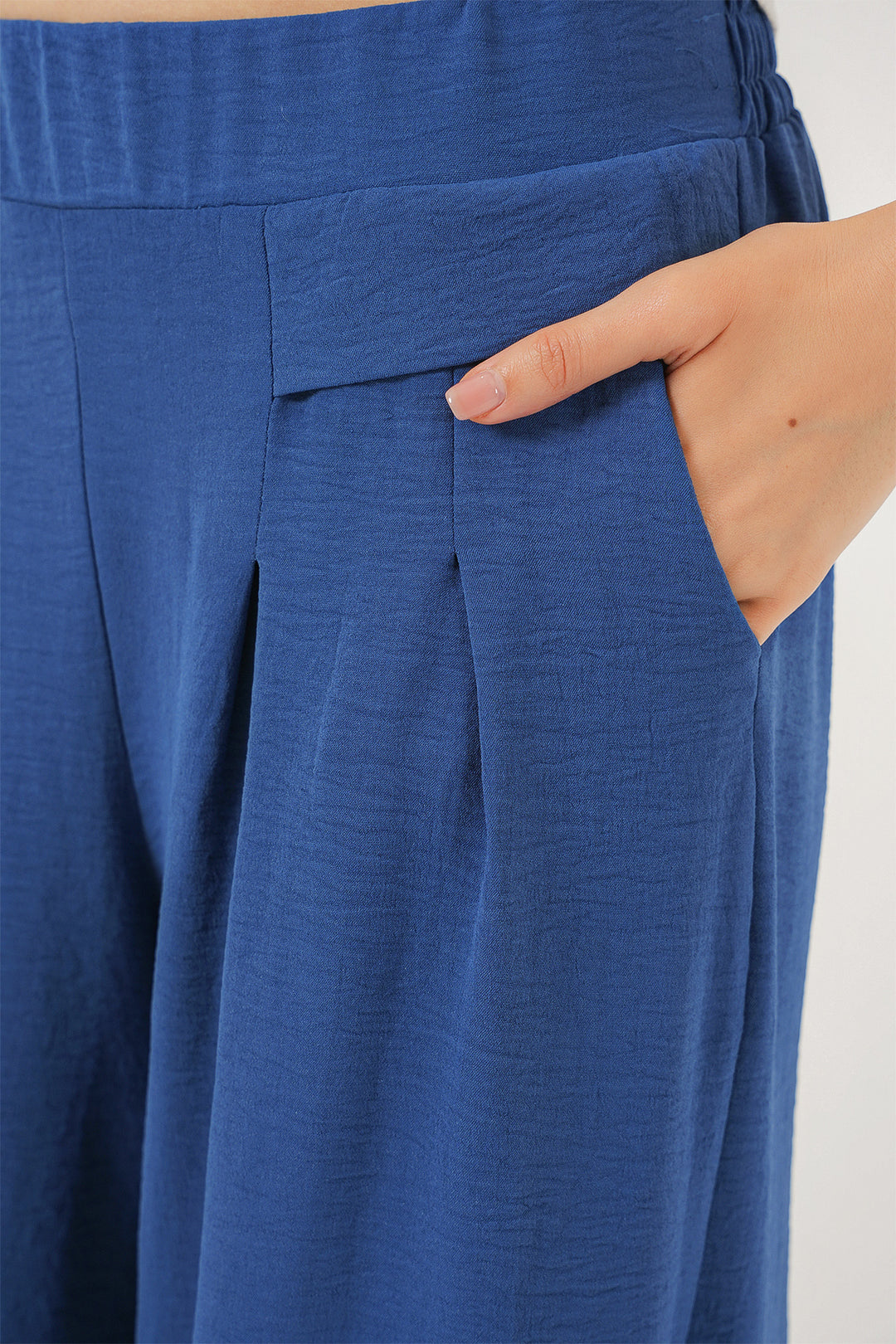 BGD Women Women's Wide Leg Pleated Pants 6718 - Indigo - Columbia