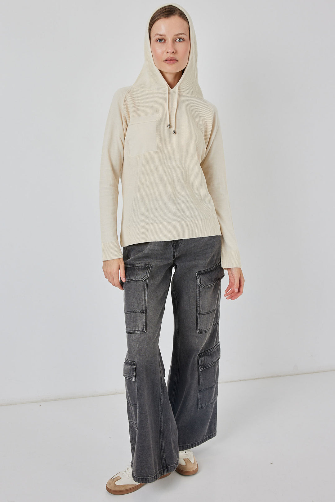 BGD Women Women's Hooded Sweater 15941 - Ecru - Euclid