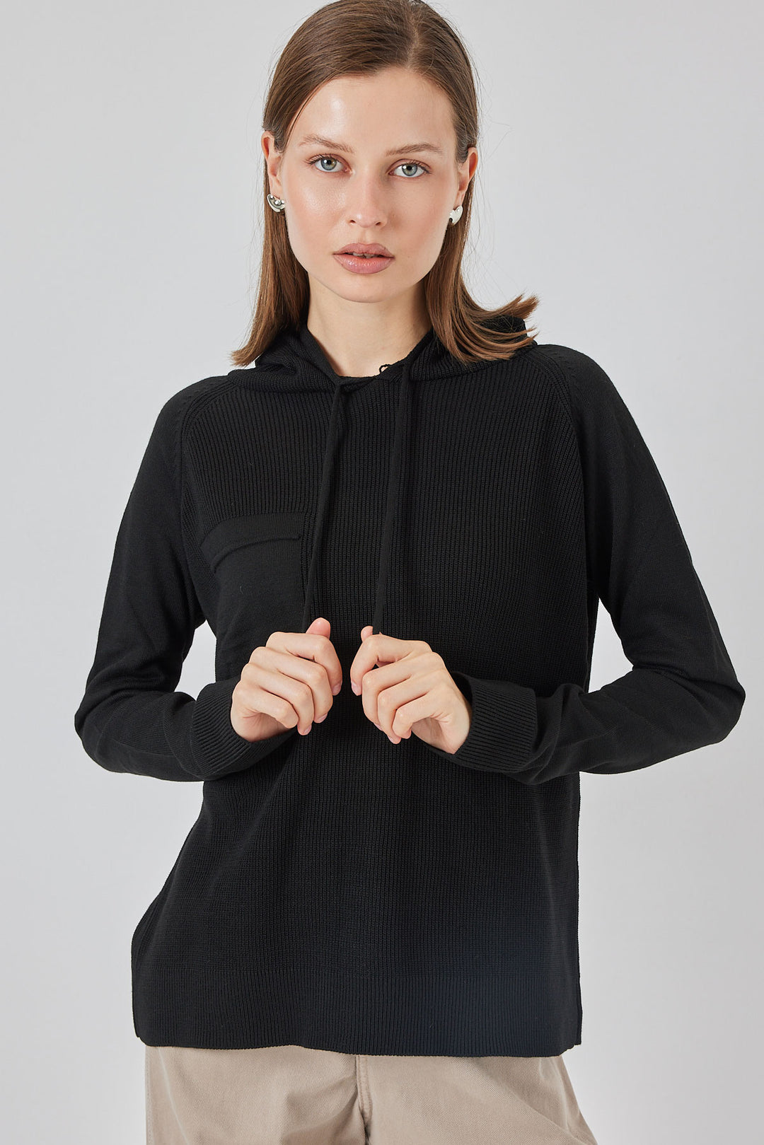 BGD Women Women's Hooded Sweater 15941 - Black - Delmenhorst