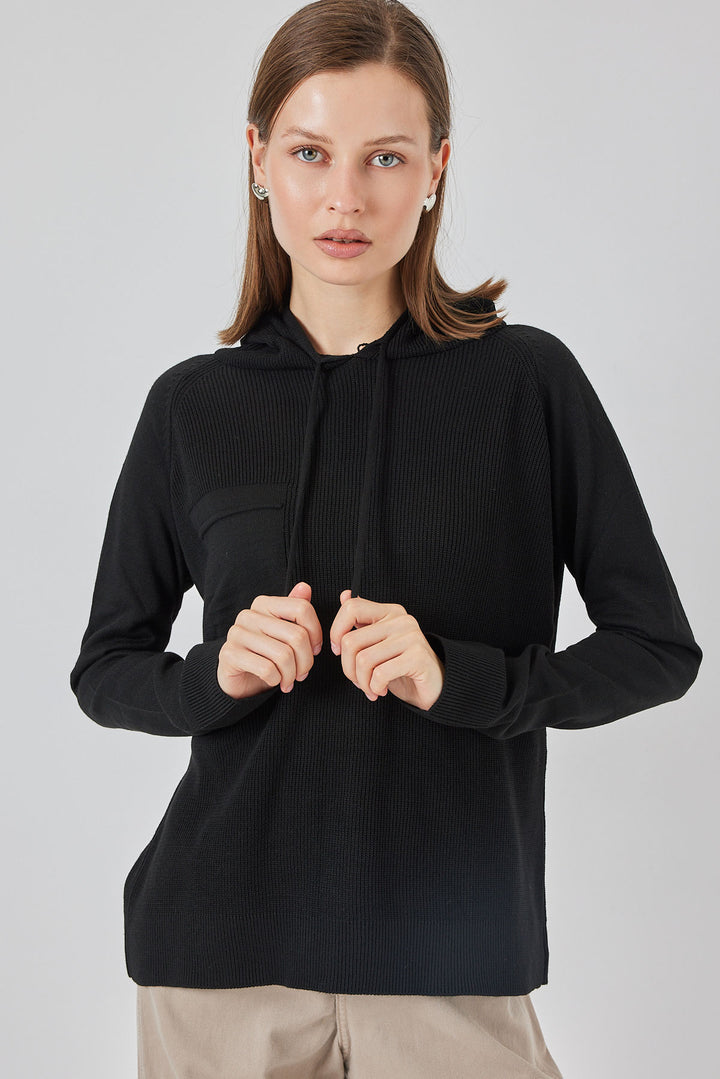 BGD Women Women's Hooded Sweater 15941 - Black - Delmenhorst