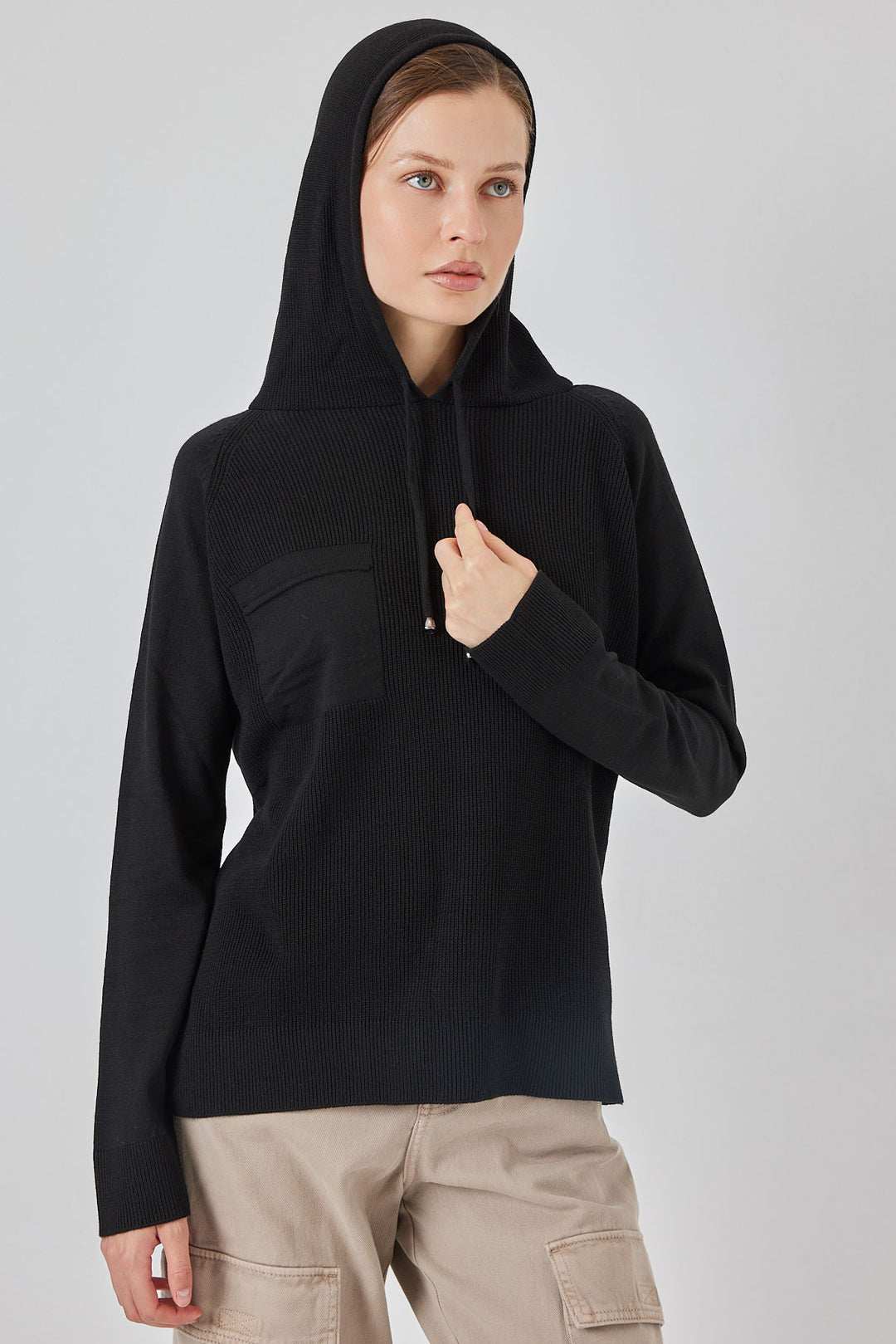 BGD Women Women's Hooded Sweater 15941 - Black - Delmenhorst