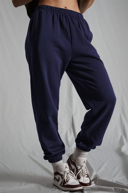 MDX Women's Navy Blue Elastic Waist Oversized Sweatpants MG1235 - Woodlawn