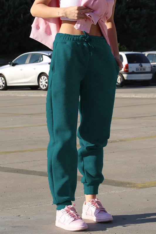 MDX Women's Petrol Blue Elastic Waistband Sweatpants with Drawstring MG1568 - East Honolulu