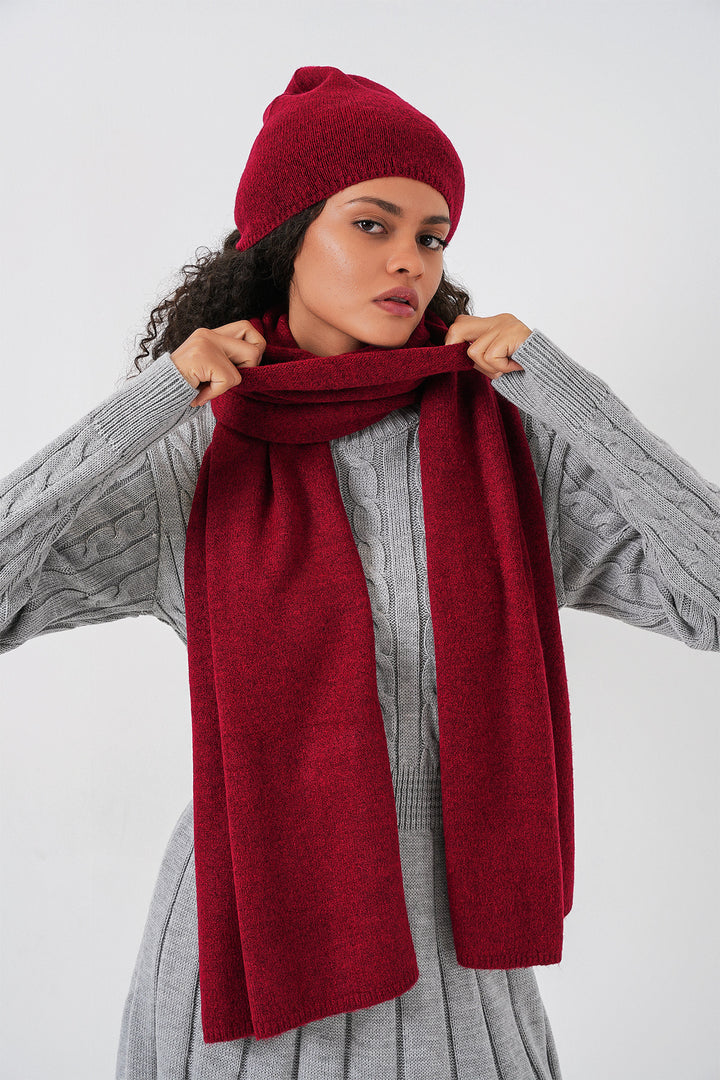 BGD Women Women's Knit Scarf Hat 15939 - Burgundy - Coram