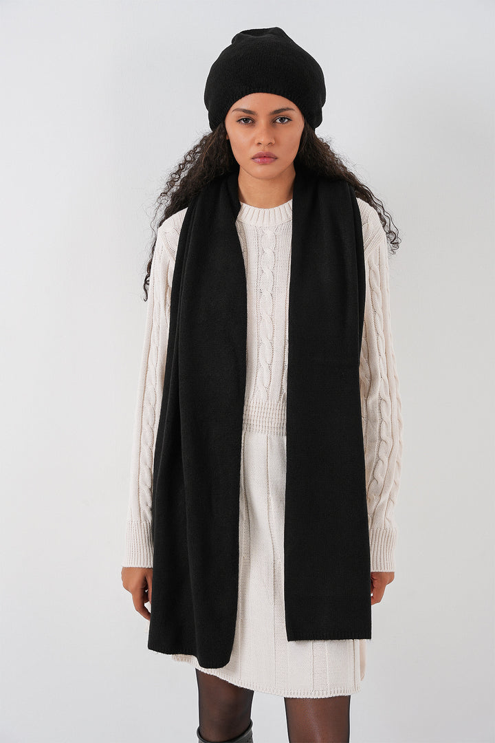 BGD Women Women's Knit Scarf Hat 15939 - Black - Meudon