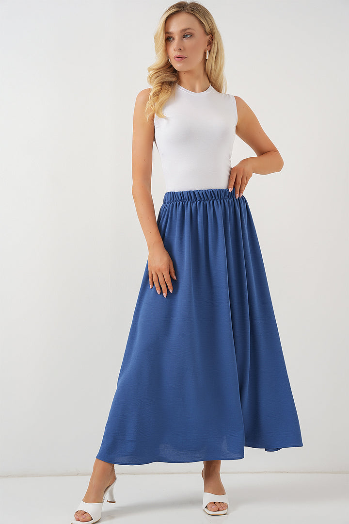 BGD Women Woman Long A-line Skirt 8050 - Indigo - Apopka