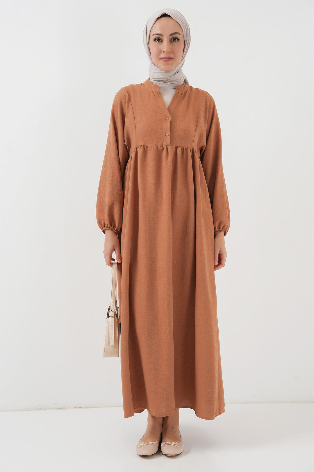 BGD Women Woman Long Hijab Dress 2525 - Brown - Antioch