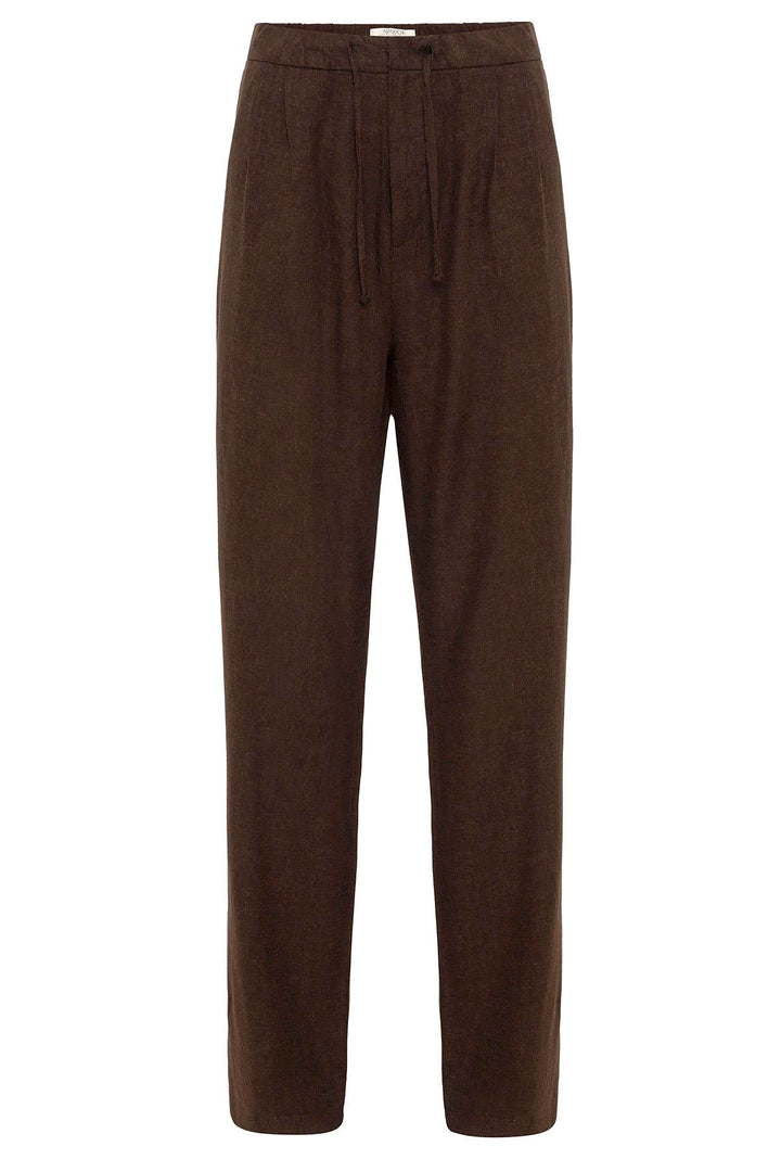 ANT Men's Linen Blend Baggy Pants with Waist Ties - Castle Rock