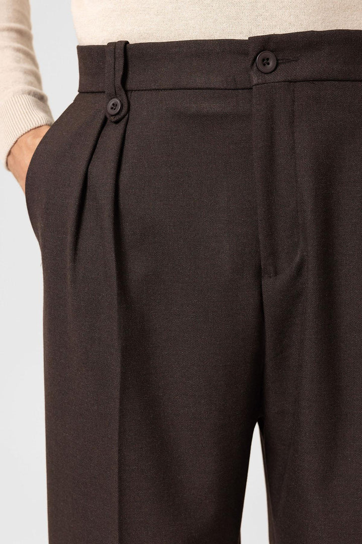 ANT Antioch Coffee Double Pleated High Waist Men's Pants - Blacksburg