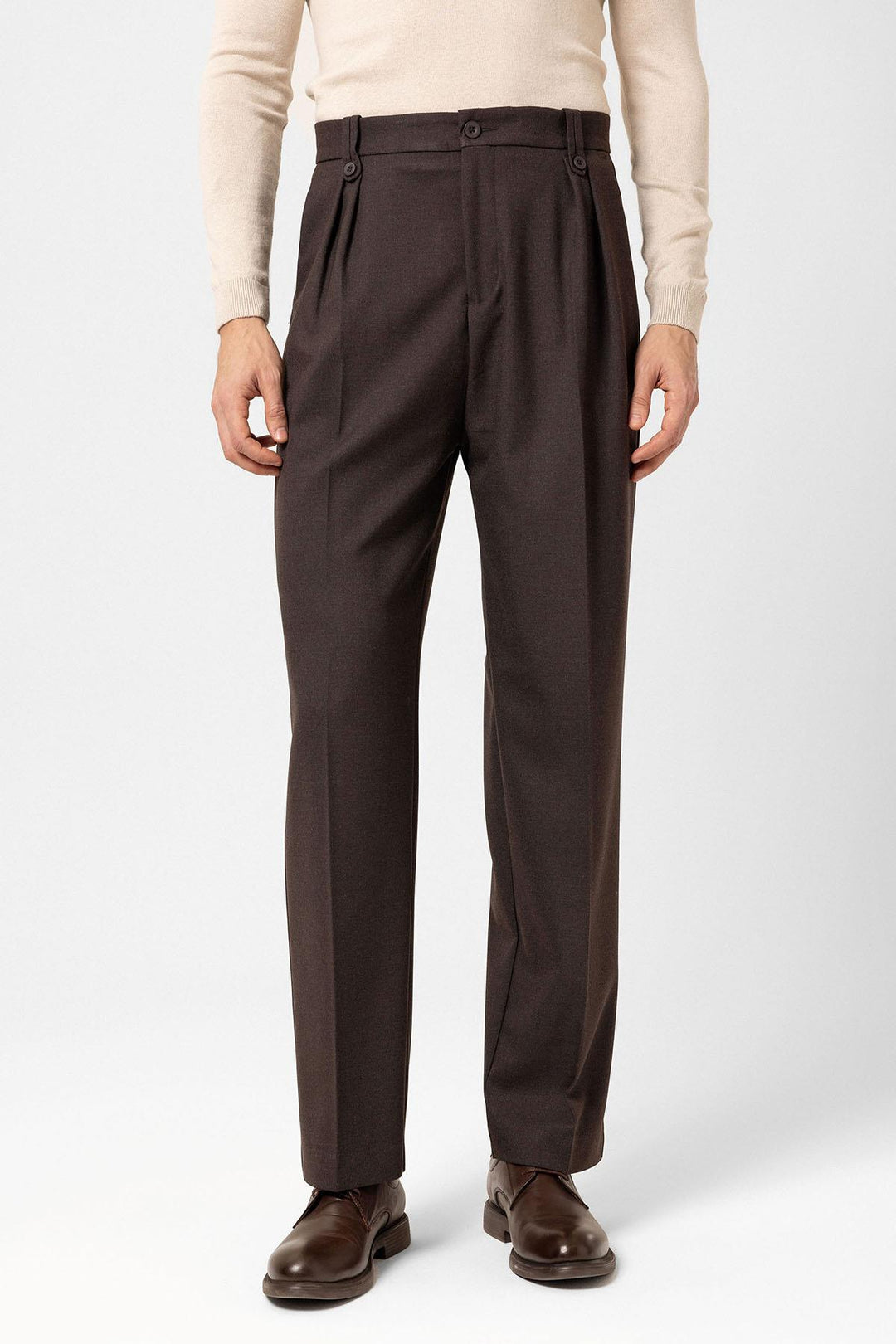 ANT Antioch Coffee Double Pleated High Waist Men's Pants - Blacksburg