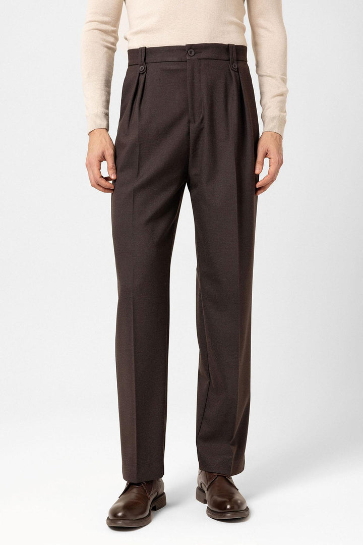 ANT Antioch Coffee Double Pleated High Waist Men's Pants - Blacksburg