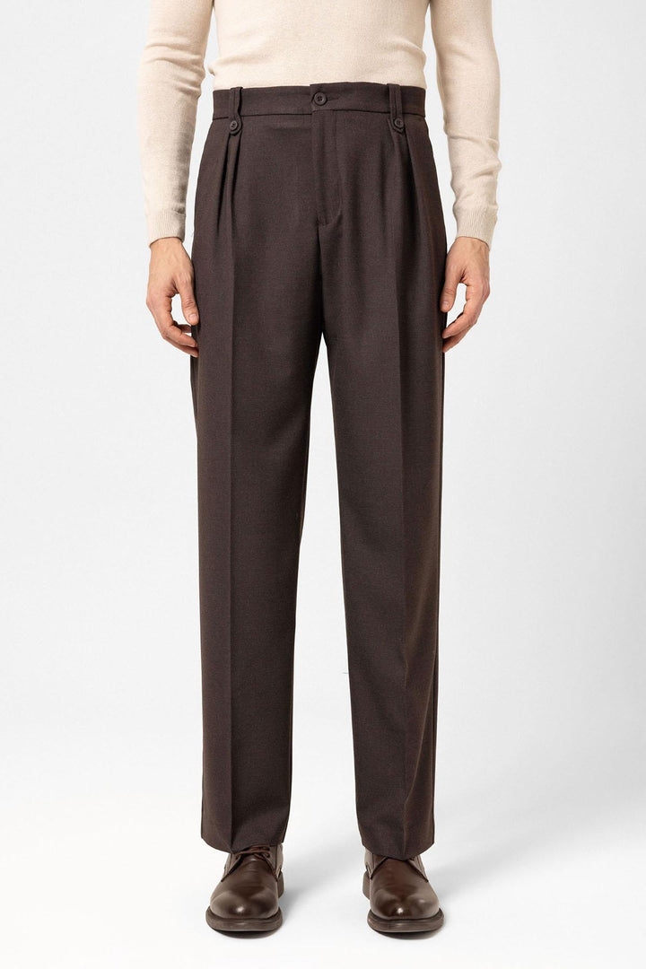 ANT Antioch Coffee Double Pleated High Waist Men's Pants - Blacksburg